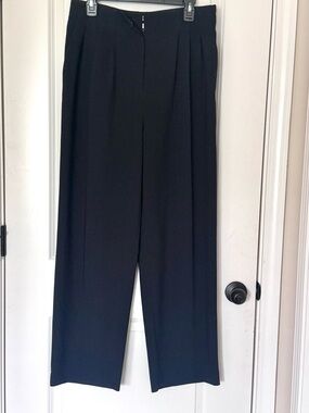 H&M Black Wide-Leg Pleated Trousers